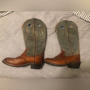 Ariat Cowboy Western Leather Boots Men's Size 9.5 EE Style 35299 Brown Blue